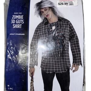 New men’s Dark Side ZOMBIE 3D GUTS Costume SHIRT Adult standard sz Gore Dead 3-D